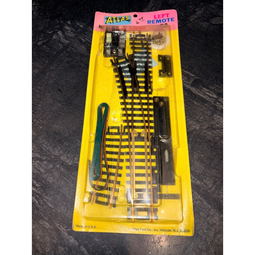 Atlas HO Scale Left Remote Snap-Switch Model 50 Brass Rail Train Track New